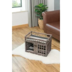 Two-level Willow Pet House With Soft Fabric Cushion For Cat Or Dog, Grey -PawHut Store GUEST f6ef0fa8 5951 47a5 b49b e2d39113228c