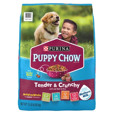 Dog Chow Tender & Crunchy Dry Dog Food With Real Beef & Rice Flavor - 15lbs 1 Dog Chow Tender & Crunchy Dry Dog Food With Real Beef & Rice Flavor - 15lbs