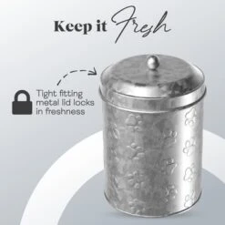 Amici Pet Puppy Paws Metal Food Canister, 64 Oz. , Galvanized Metal 8 Amici Pet Puppy Paws Metal Food Canister, 64 Oz. , Galvanized Metal -PawHut Store GUEST f856a1fa 1695 4c8b b5c4 bd8a335c39f3