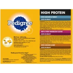 Pedigree High Protein Chicken And Turkey, Beef And Pork Tenderloin, Chicken And Beef Adult Wet Dog Food - 3.5oz/18ct -PawHut Store GUEST f8ec6436 d710 4a13 907e 9714c8b62d14
