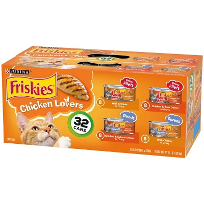 Purina Friskies Prime Filets & Shreds With Tuna, Chicken, Salmon And Seafood Lover Wet Cat Food - 5.5oz/32ct Variety Pack 4 Purina Friskies Prime Filets & Shreds With Tuna, Chicken, Salmon And Seafood Lover Wet Cat Food - 5.5oz/32ct Variety Pack - Image 4