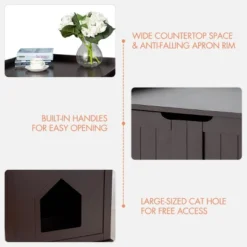 Tangkula Cat House Litter Box Pet Cat Washroom Nightstand Cat Storage Bench Coffee/Black 17 Tangkula Cat House Litter Box Pet Cat Washroom Nightstand Cat Storage Bench Coffee/Black -PawHut Store GUEST fa42f9c5 210e 48d2 b70d ac521d863f33