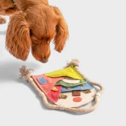 AWOO Canvas Scenic Stasher Treat Dog Toy Dispenser - Periwinkle Blue