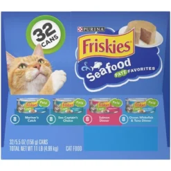 Purina Friskies Paté Wet Cat Food Seafood Fish Flavor Favorites - 5.5oz/32ct Variety Pack -PawHut Store GUEST fbe06b86 a33e 4149 9d6b b08fc348d2d1