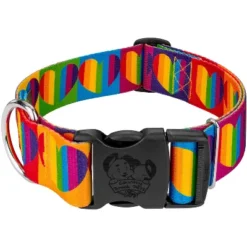 Country Brook Petz 1 1/2 Inch Deluxe Rainbow Hearts Dog Collar -PawHut Store GUEST fc287851 c291 4aef 87e4 7d0e29bd38f8